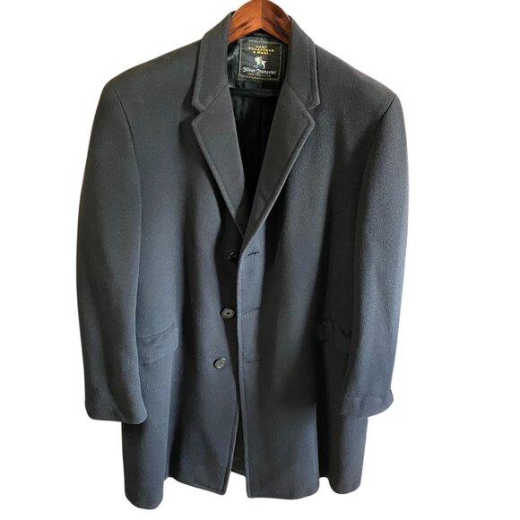 Hart Schaffner & Marx Silver Trumpeter Mens Overcoat 48 100% Cashmere 3-Button - Picture 1 of 15